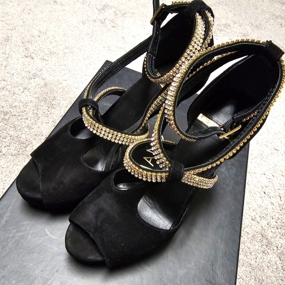 Marciano Rhinestone Platform Stiletto Heels - Picture 5 of 6